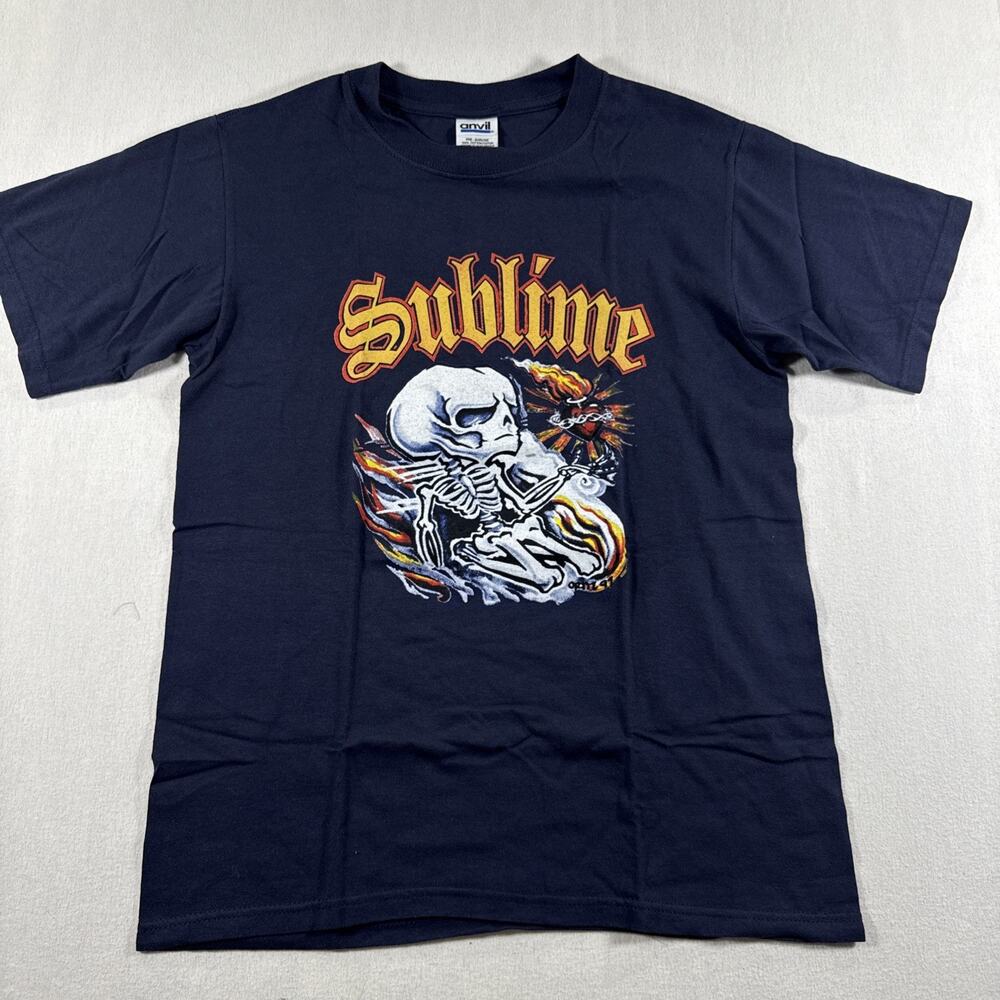 VTG Sublime Band T-Shirt Sz S 2005 Anvil Alien Skeleton Y2K Black Skate Ska Punk